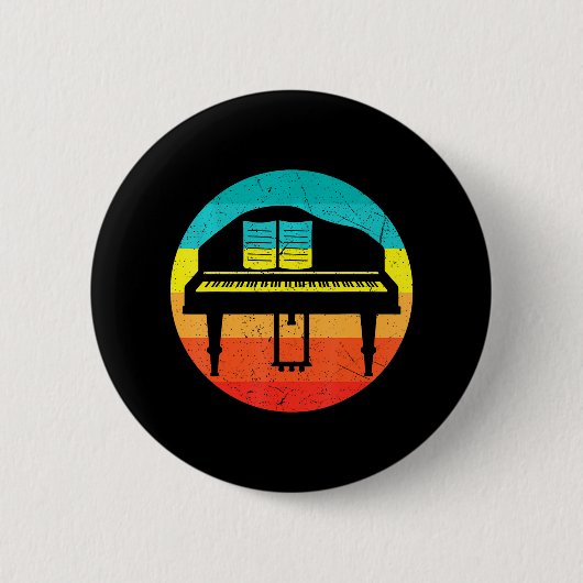 Musikerin Pianist Keyboard Player Piano Button (Vorderseite)