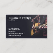 Musikerin spielt akustische Gitarre Visitenkarte (Rückseite)