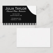 Musikerin von Black and White Piano Visitenkarte (Vorne/Hinten)
