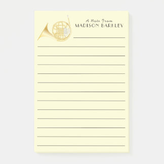 Musikerlehrer der französischen Horn Post-it Klebezettel