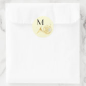 Musikerlehrer der französischen Horn Runder Aufkleber (Tasche)