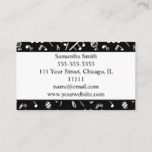 Musikerlehrer in Schwarzweiß-Musiknote Visitenkarte (Rückseite)