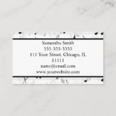 Musikerlehrer in Schwarzweiß-Musiknote Visitenkarte (Rückseite)