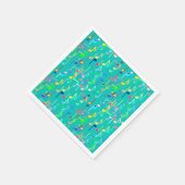 Musikermerinnendrucke - Türkis, mehrfarbig Serviette (Ecke)