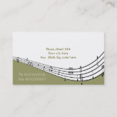 Musikermusik Pentagramm Olive grün, schwarz, weiß Visitenkarte (Rückseite)