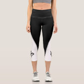 Musikermusikherz - Treble Bass Clef Capri Leggings (Vorderseite)