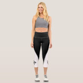 Musikermusikherz - Treble Bass Clef Capri Leggings (Vorderseite)