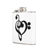 Musikermusikherz - Treble Bass Clef Flachmann (Links)