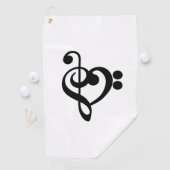Musikermusikherz - Treble Bass Clef Golfhandtuch (Insitu)