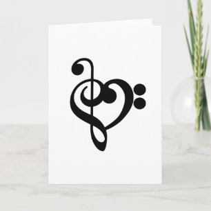 Musikermusikherz - Treble Bass Clef Karte
