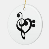 Musikermusikherz - Treble Bass Clef Keramik Ornament (Links)