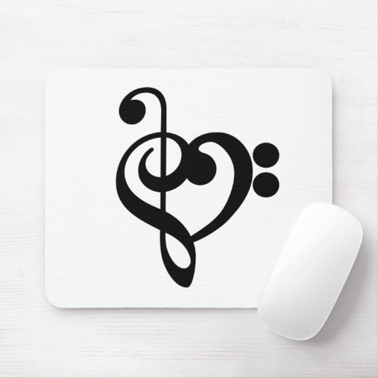 Musikermusikherz - Treble Bass Clef Mousepad (Mit Mouse)