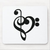 Musikermusikherz - Treble Bass Clef Mousepad (Vorne)