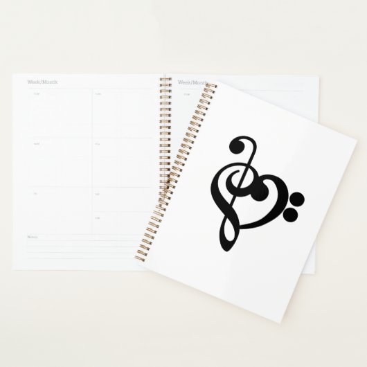 Musikermusikherz - Treble Bass Clef Planer (Anzeige)