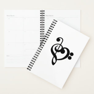Musikermusikherz - Treble Bass Clef Planer