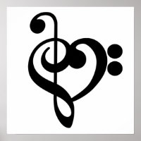 Musikermusikherz - Treble Bass Clef