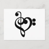 Musikermusikherz - Treble Bass Clef Postkarte (Vorderseite)