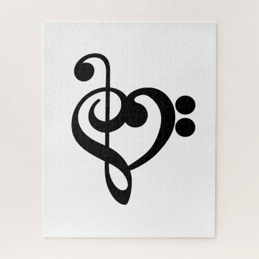 Musikermusikherz - Treble Bass Clef Puzzle (Vertikal)