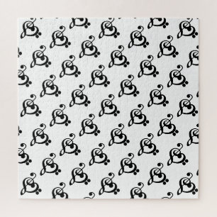 Musikermusikherz - Treble Bass Clef Puzzle