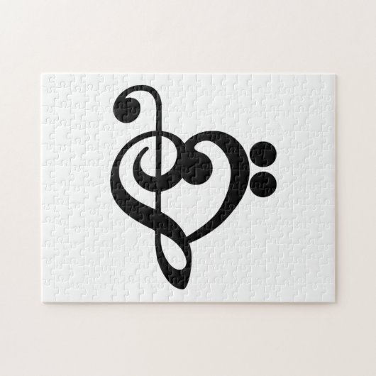 Musikermusikherz - Treble Bass Clef Puzzle (Horizontal)