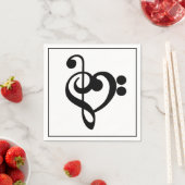 Musikermusikherz - Treble Bass Clef Serviette (Beispiel)