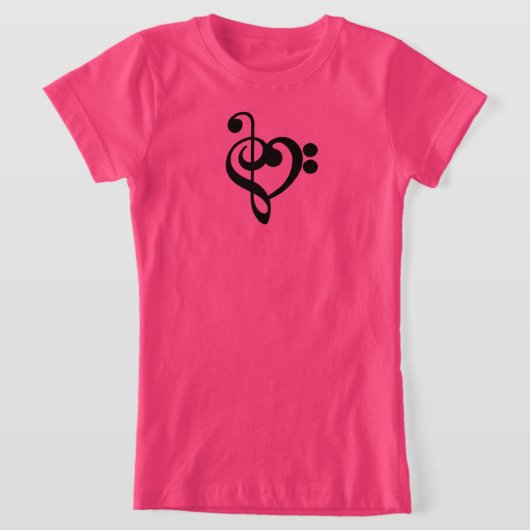 Musikermusikherz - Treble Bass Clef T-Shirt (Ablage )