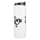 Musikermusikherz - Treble Bass Clef Thermosbecher (Nach links gedreht)