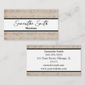 Musikermusiklehrer der Vintagen Musiknote Visitenkarte (Vorne/Hinten)