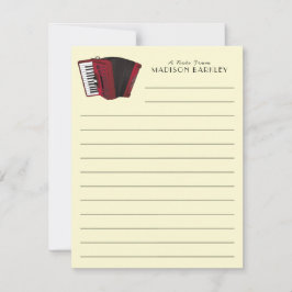 Musikermusiklehrer von Accordion Instrument Dankeskarte