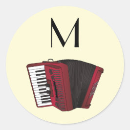 Musikermusiklehrer von Accordion Instrument Runder Aufkleber