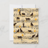 Musikernoten und Kätzchen Dankeskarte (Rückseite)