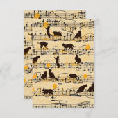 Musikernoten und Kätzchen Dankeskarte (Vorne/Hinten)