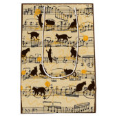 Musikernoten und Kätzchen Mittlere Geschenktüte (Rückseite)