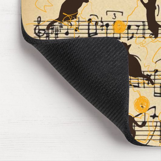 Musikernoten und Kätzchen Mousepad (Ecke)