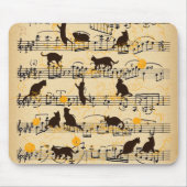 Musikernoten und Kätzchen Mousepad (Vorne)