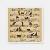 Musikernoten und Kätzchen Serviette (Vorderseite)