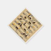 Musikernoten und Kätzchen Serviette (Ecke)