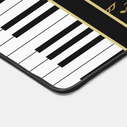 Musikernoten und Piano-Schwarz und Gold-Farben Schreibtischunterlage (Ecke)