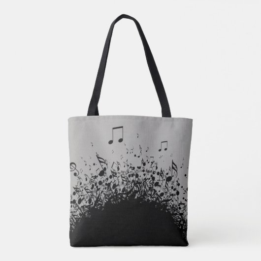 Musikexplosion personalisierter Name schwarz grau Tasche (Rückseite)