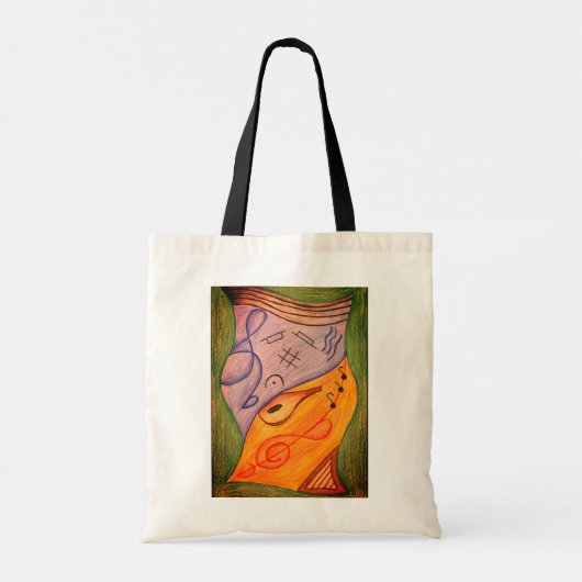 Musikfarbiges Symbol Treble Clef Tragetasche (Rückseite)