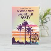 Musikfestival Co-Ed Paare Bachelor Party Einladung (Stehend Vorderseite)