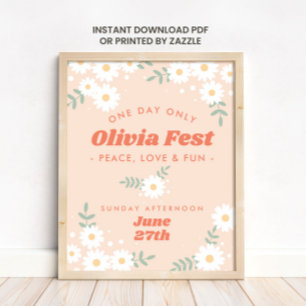 Musikfestival Daisy Blume Begrüßungszeichen Poster