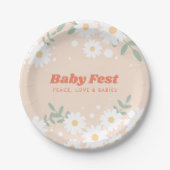 Musikfestival Daisy Hippie Paper Plate Pappteller (Vorderseite)