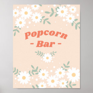 Musikfestival Daisy Popcorn Bar Print Poster