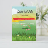 Musikfestival Hochzeit - Blume Save the Date Field (Stehend Vorderseite)