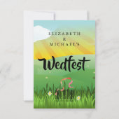 Musikfestival Hochzeit - Blume Save the Date Field (Rückseite)