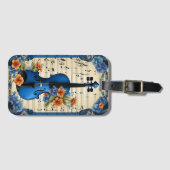 Musikfestival in Blau, Violine, Gepäckanhänger (Vorderseite (Horizontal))