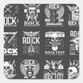 Musikfestival Quadratischer Aufkleber (Vorderseite)