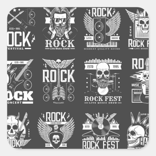 Musikfestival Quadratischer Aufkleber (Vorderseite)