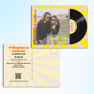 Musikfestival-Schallplatte Save-the-Date-Postkarte Ankündigungspostkarte